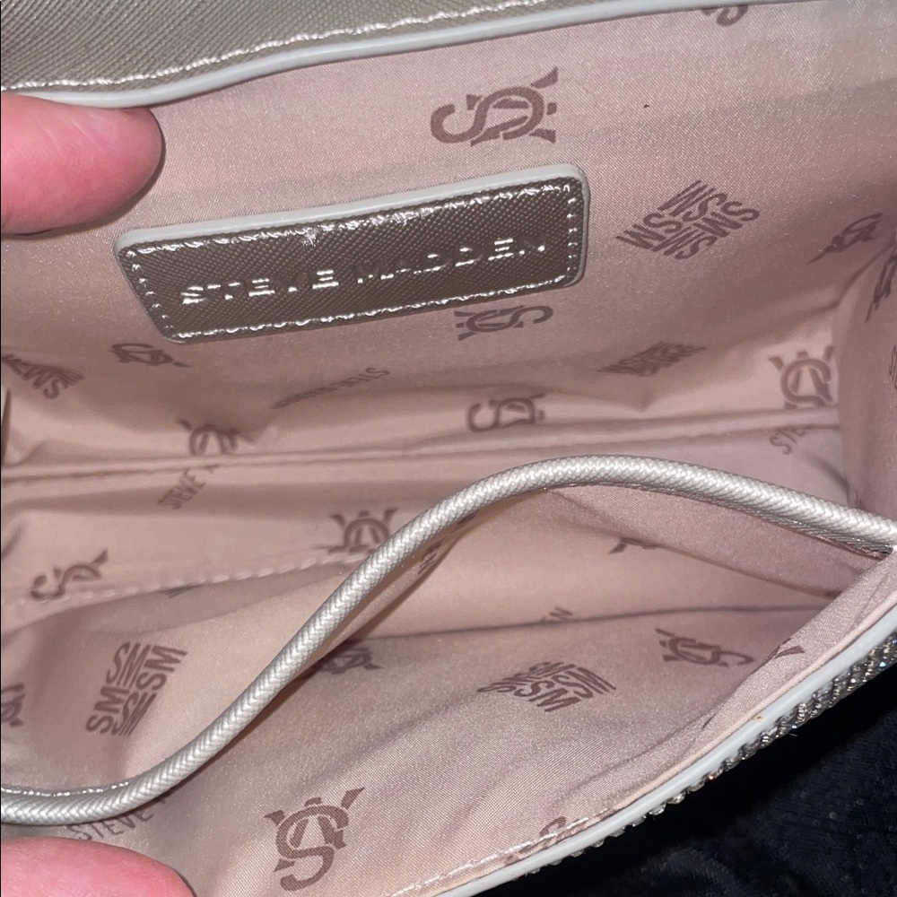 Steve Madden Silver Rhinestone Chain Shoulder Bag - Picture 3 of 4